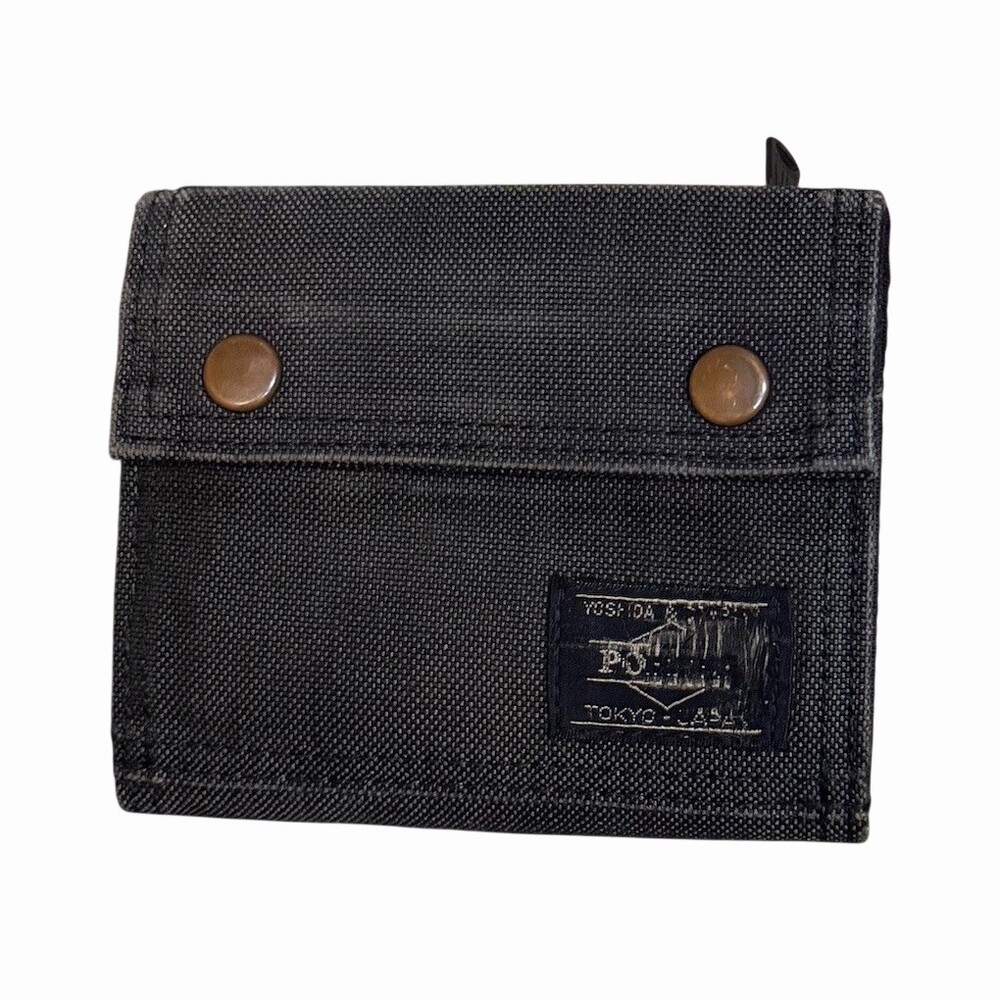 Porter Yoshida & Co. Smoky Bifold Wallet Unisex Black Zip